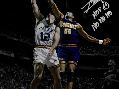 Dikembe Mutombo Denver Nuggets Autographed 16x20 Basketball Photo Inscribed Hall of Fame & No-No-No Sale