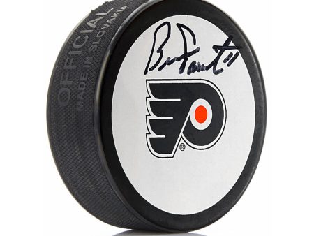 Bernie Parent Philadelphia Flyers Autographed White Hockey Logo Puck on Sale