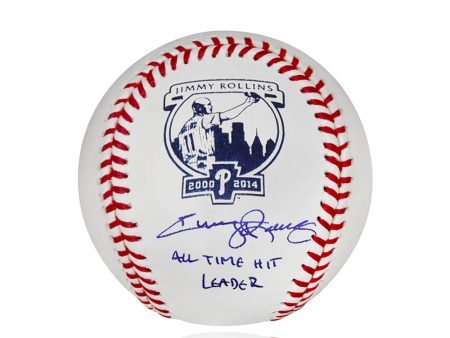 Jimmy Rollins Philadelphia Phillies Autographed Retirement OML Baseball (All Time Hits Leader) Sale