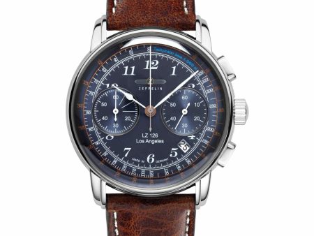 Zeppelin 7614-3 Men s Chronograph With Leather Strap Wristwatch Discount