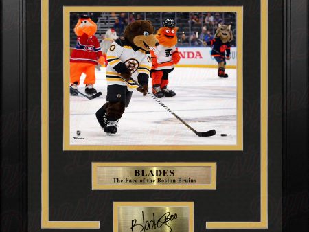 Blades Skating on the Ice Boston Bruins 8  x 10  Framed Mascot Photo with Engraved Autograph Fashion