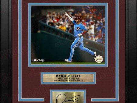 Darick Hall Runs The Bases Philadelphia Phillies 8x10 Framed Baseball Photo with Engraved Autograph Supply