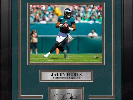 Jalen Hurts in Action Philadelphia Eagles 8  x 10  Framed Football Photo with Engraved Autograph Sale