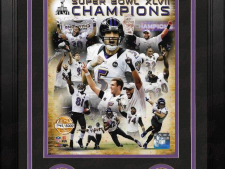 Baltimore Ravens Super Bowl XLVII Champions 8  x 10  Framed Collage Football Photo For Discount