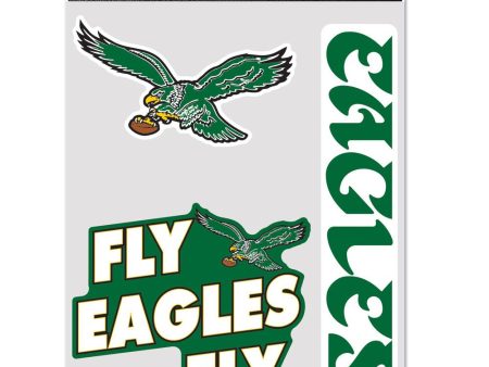 Philadelphia Eagles Throwback 3-Piece Fan Multi Use Decal Set Online