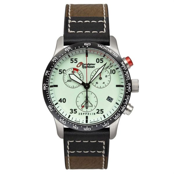 Zeppelin 7298-5 Eurofighter Typhoon Chronograph Leather Strap Wristwatch Sale