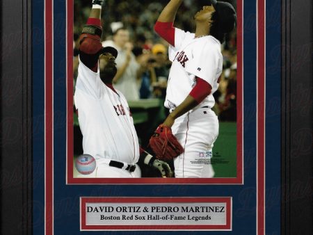 David Ortiz & Pedro Martinez Pointing Boston Red Sox 8  x 10  Framed Photo with Engraved Autographs Online Sale