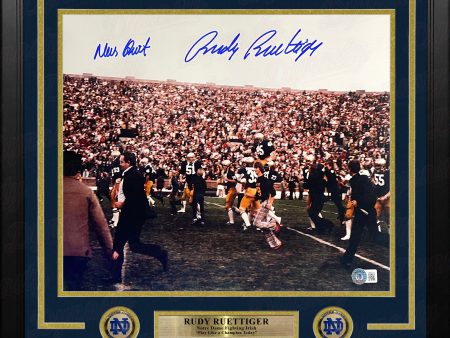 Rudy Ruettiger Notre Dame Fighting Irish Autographed 11  x 14  Framed College Football Photo Online Hot Sale