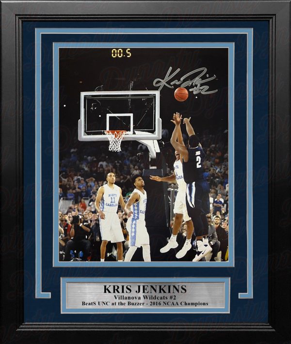 Kris Jenkins Villanova Wildcats 2016 NCAA Champions Buzzer Beater Autographed 8  x 10  Framed Photo Online now