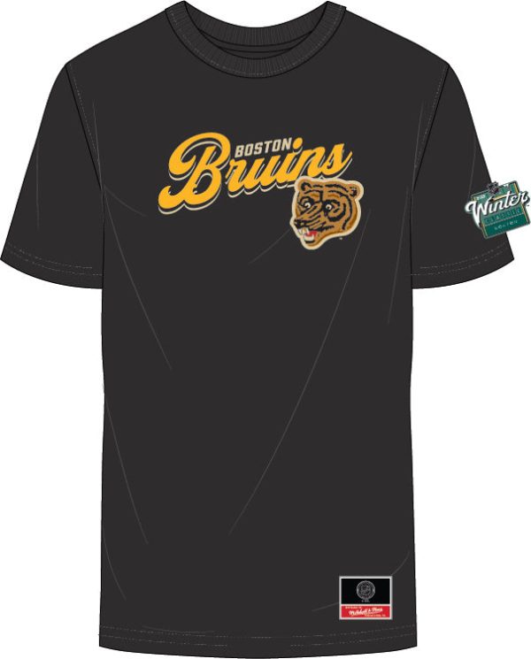 Boston Bruins Mitchell & Ness Wordmark Lockup 2023 Winter Classic T-Shirt Online