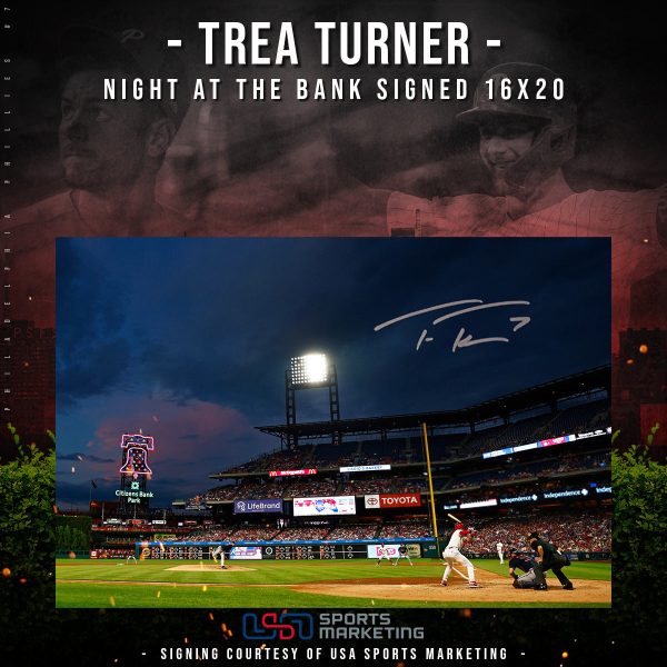 Trea Turner Philadelphia Phillies Autographed Night at The Bank Photo | Pre-Sale Opportunity For Cheap