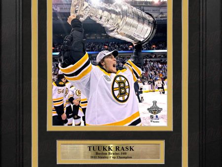 Tuukka Rask Stanley Cup Boston Bruins 8  x 10  Framed Hockey Photo with Engraved Autograph Sale