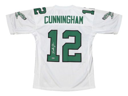 Randall Cunningham Philadelphia Eagles Autographed Mitchell & Ness White Throwback Football Jersey Supply