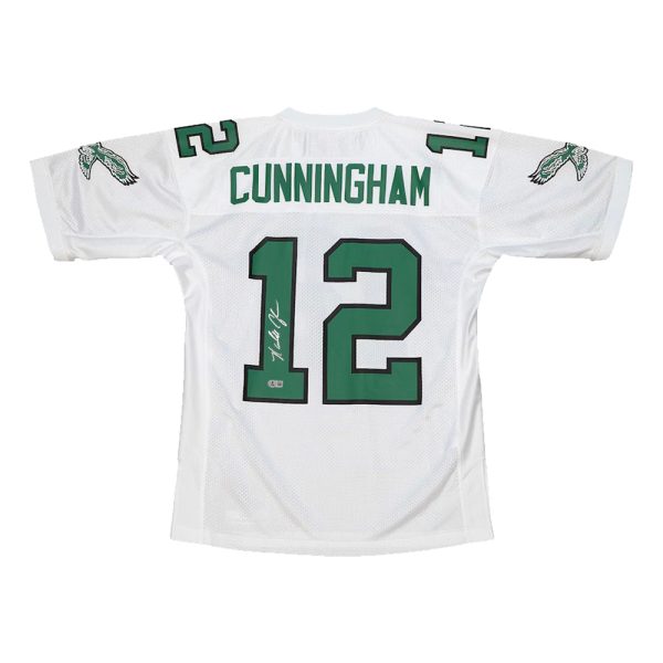 Randall Cunningham Philadelphia Eagles Autographed Mitchell & Ness White Throwback Football Jersey Supply