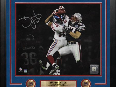 David Tyree Super Bowl XLII Catch New York Giants Autographed 16  x 20  Framed Blackout Photo Cheap