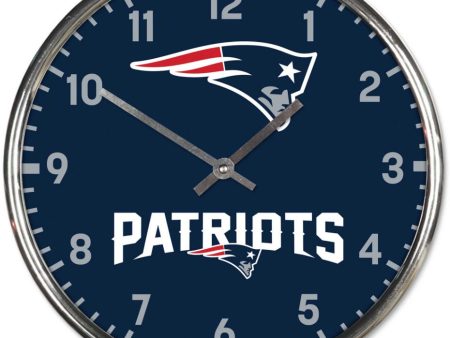 New England Patriots Chrome Clock Online Sale