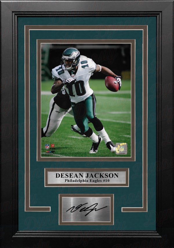 DeSean Jackson in Action Philadelphia Eagles 8  x 10  Framed Football Photo with Engraved Autograph Online now