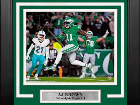 AJ Brown Kelly Green Touchdown Philadelphia Eagles 8  x 10  Framed Football Photo Online now