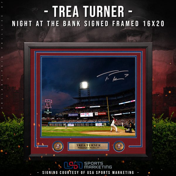 Trea Turner Philadelphia Phillies Autographed Framed Night at The Bank Photo | Pre-Sale Opportunity For Sale