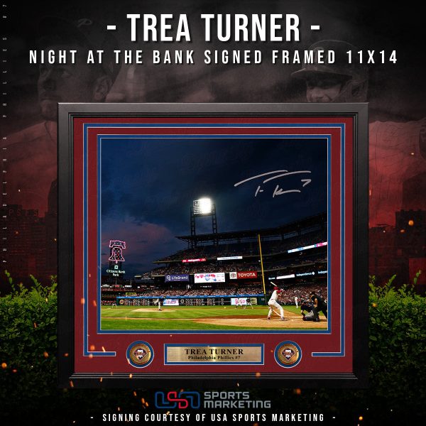 Trea Turner Philadelphia Phillies Autographed Framed Night at The Bank Photo | Pre-Sale Opportunity For Sale