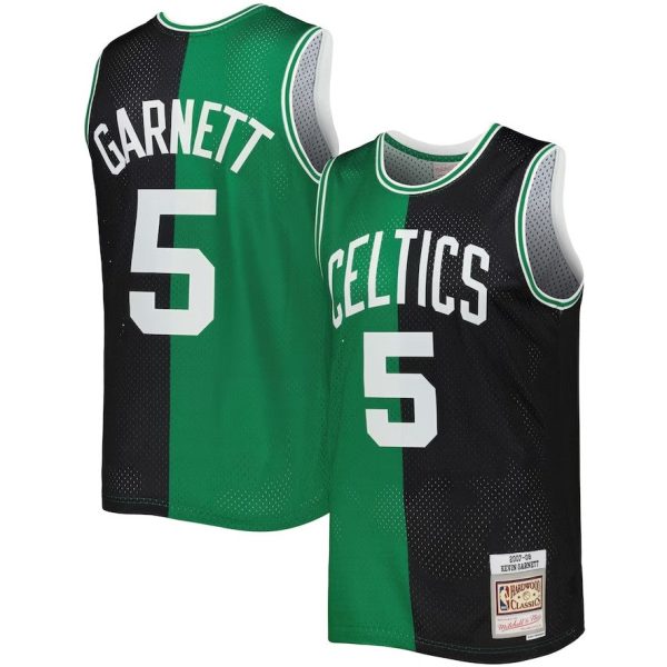 Kevin Garnett Boston Celtics Mitchell & Ness Hardwood Classics 2007 08 Split Swingman Jersey Hot on Sale