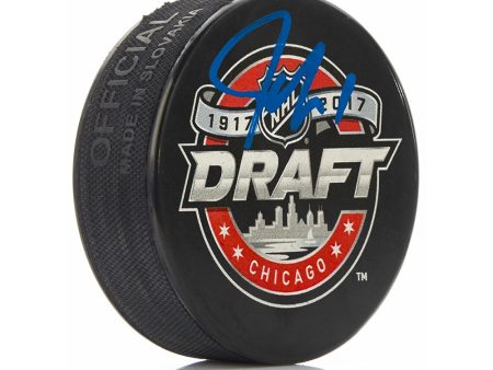 Jeremy Swayman Boston Bruins Autographed 2017 NHL Draft Logo Puck For Cheap