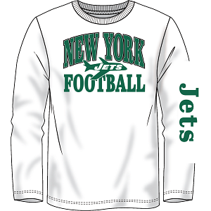 New York Jets Throwback Wordmark Long Sleeve T-Shirt - White Fashion