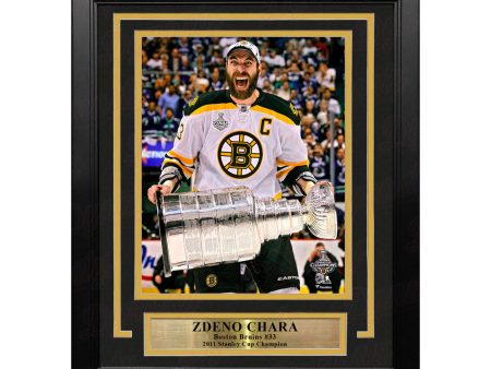 Zdeno Chara Hoists The Stanley Cup Boston Bruins 8  x 10  Framed Hockey Photo Online Hot Sale