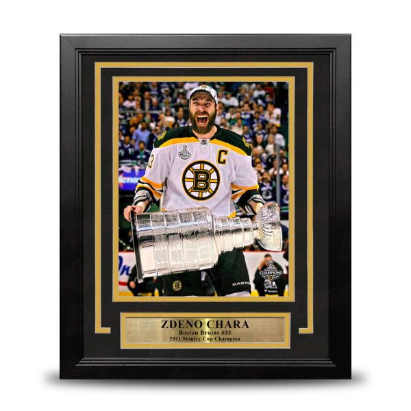 Zdeno Chara Hoists The Stanley Cup Boston Bruins 8  x 10  Framed Hockey Photo Online Hot Sale