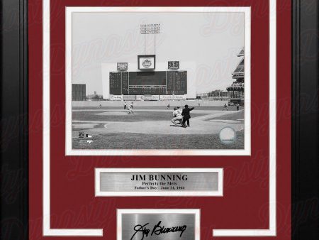 Jim Bunning Fathers Day Perfect Game Philadelphia Phillies 8x10 Framed Photo with Engraved Autograph Online now