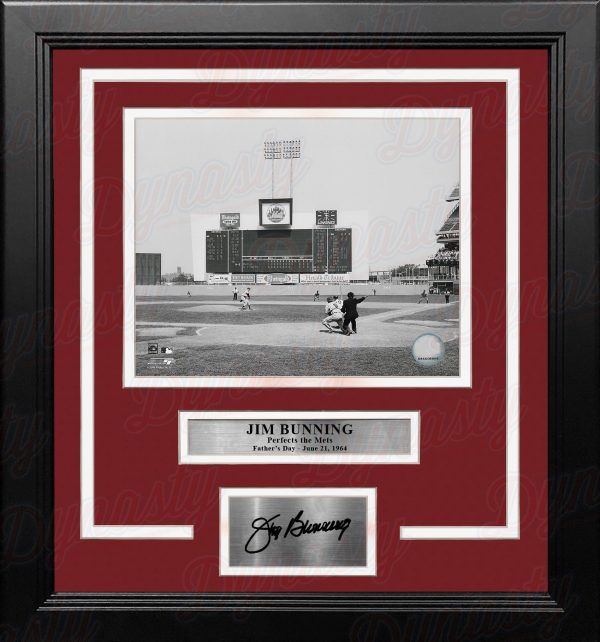 Jim Bunning Fathers Day Perfect Game Philadelphia Phillies 8x10 Framed Photo with Engraved Autograph Online now