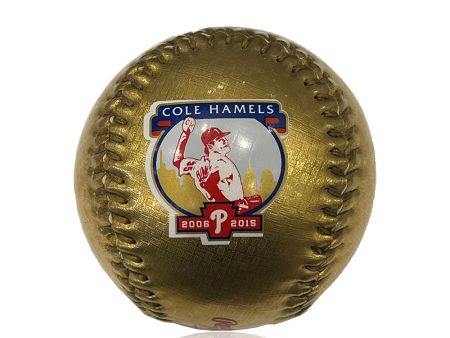 Cole Hamels Retirement Night Commemorative Gold Rawlings Baseball Online now