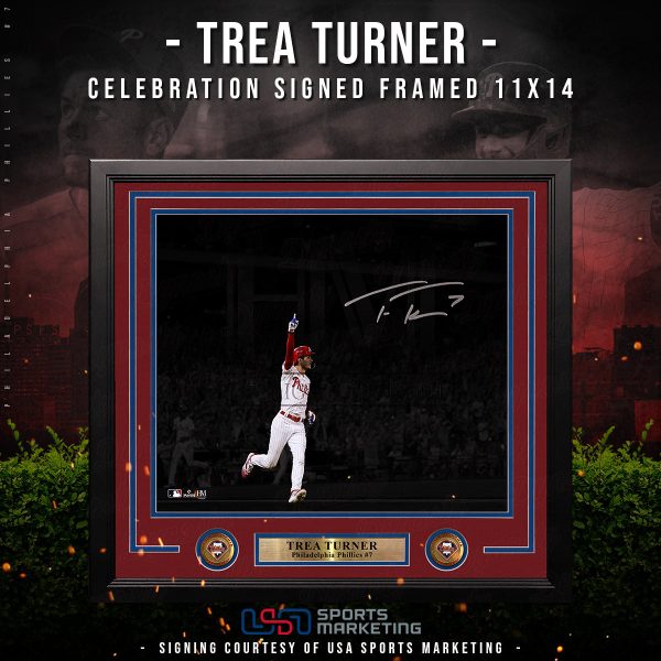 Trea Turner Philadelphia Phillies Autographed Celebration Framed Photo | Pre-Sale Opportunity Online Sale