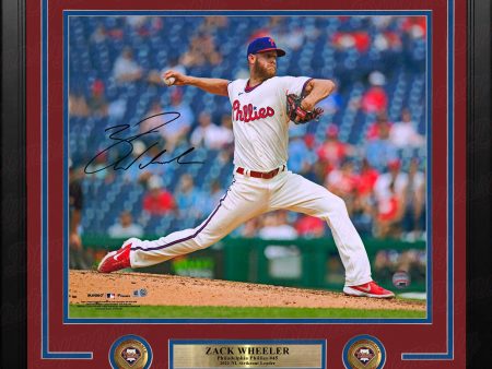 Zack Wheeler in Action Autographed Philadelphia Phillies 16  x 20  Framed Baseball Photo on Sale