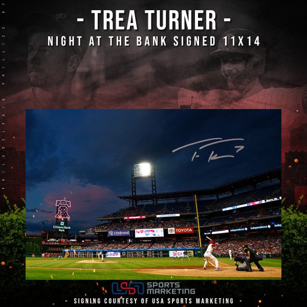 Trea Turner Philadelphia Phillies Autographed Night at The Bank Photo | Pre-Sale Opportunity For Cheap