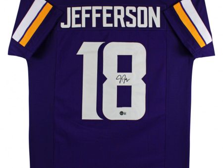 Justin Jefferson Minnesota Vikings Autographed Purple Football Jersey - Beckett Authenticated Online Sale