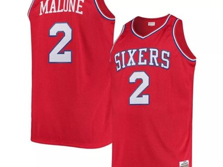 Moses Malone Philadelphia 76ers Mitchell & Ness 1982-83 Hardwood Classics Red Swingman Jersey For Sale