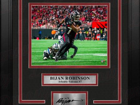 Bijan Robinson in Action Atlanta Falcons 8  x 10  Framed Football Photo with Engraved Autograph Sale