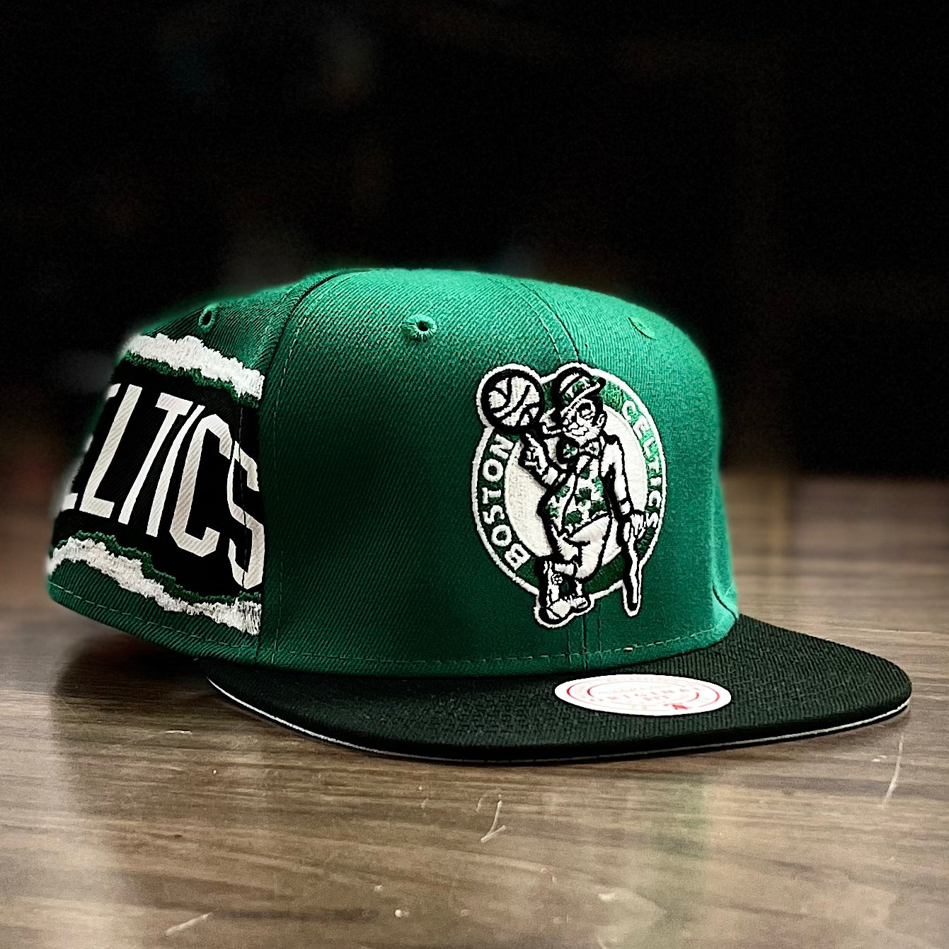 Boston Celtics Mitchell & Ness Jumbotron Hardwood Classics Snapback Hat Online now