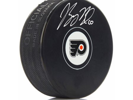 Bobby Brink Autographed Philadelphia Flyers Hockey Logo Puck with Silver Signature Cheap