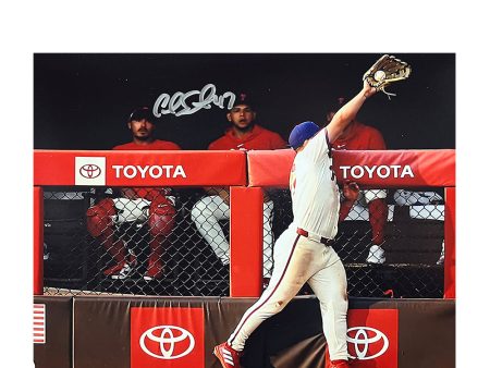 Cal Stevenson Robs the Mets Philadelphia Phillies Autographed 8  x 10  Baseball Photo For Cheap