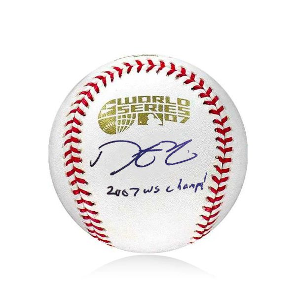 Dustin Pedroia Boston Red Sox Autographed 2007 World Series Baseball Inscribed World Series Champs Cheap