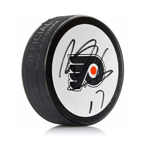 Wayne Simmonds Philadelphia Flyers Autographed White Hockey Logo Puck For Discount